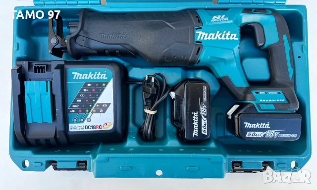 Makita DJR187 - Акумулаторен безчетков саблен трион 2x18V 5.0Ah като нов!, снимка 2 - Триони и циркуляри - 53223579