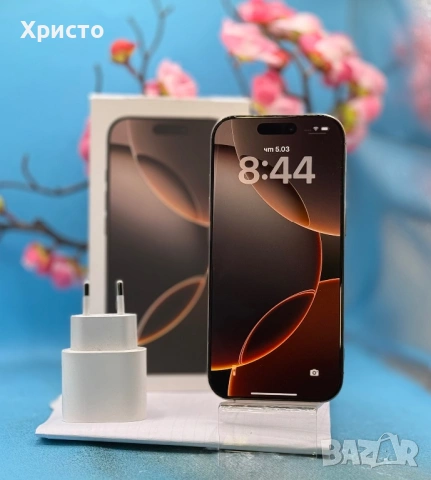 ГАРАНЦИОНЕН!!! Apple iPhone 16 Pro, 128GB, 5G, Desert Titanium + адаптер  