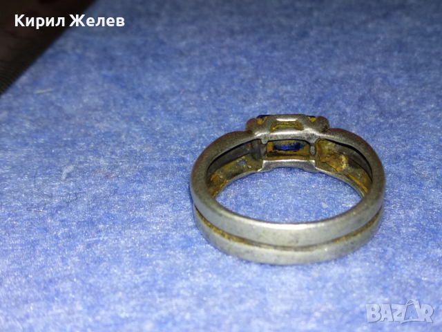 АРИСТОКРАТИЧЕН СКЪПОЦЕНЕН СРЕБЪРЕН ПРЪСТЕН СРЕБРО 925 с ФАСЕТИРАН ТЪМНО - СИН ЦИРКОН 43805, снимка 5 - Пръстени - 44664170