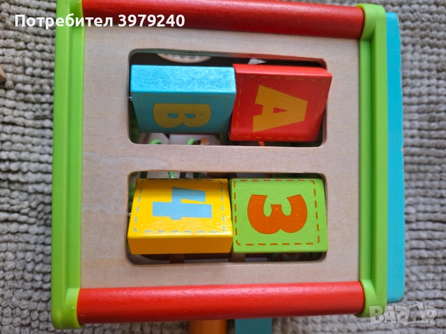 Дървен дидактически куб, конус..., снимка 4 - Образователни игри - 53442511