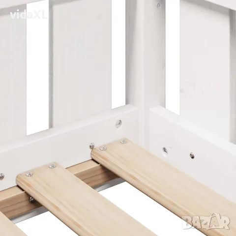 vidaXL Рамка за детско легло къща, бяла, 90x200 см, борово дърво масив, снимка 7 - Спални и легла - 56148223