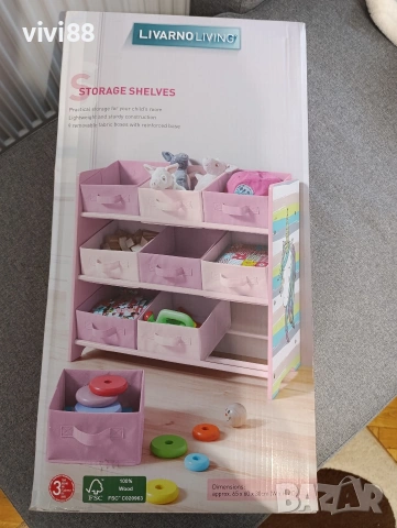 Детска розова етажерка , снимка 2 - Мебели за детската стая - 53469520