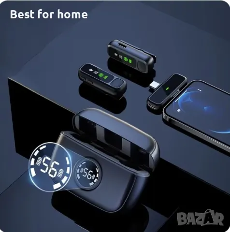 K30 безжичен петличен микрофон с калъф за зареждане