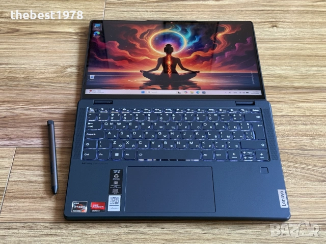 Lenovo Yoga 6 Gen 8`Ryzen 7-7730U/16GB RAM/512GB SSD/WUXGA/Бат 17ч, снимка 4 - Лаптопи за работа - 53816946