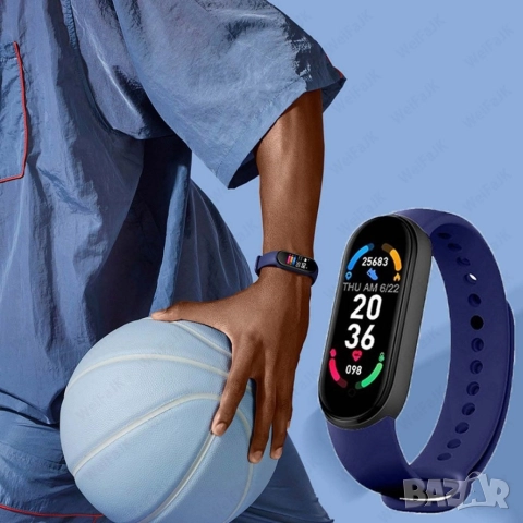 Спортна Bluetooth смарт гривна с крачкомер, мониторинг на пулс и кислород в кръвта, снимка 5 - Гривна - 52721234