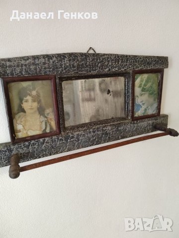 Огледало със стойка за кърпи., снимка 4 - Антикварни и старинни предмети - 41244380