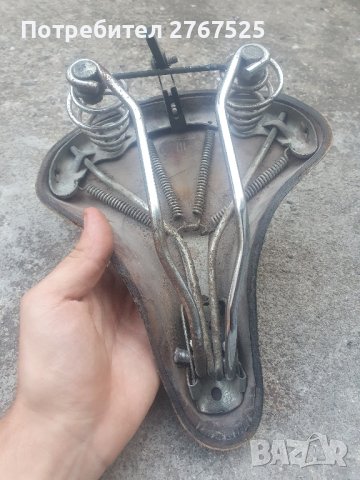 Стара Ретро Класическа Кожена Седалка за колело, снимка 5 - Антикварни и старинни предмети - 42181545