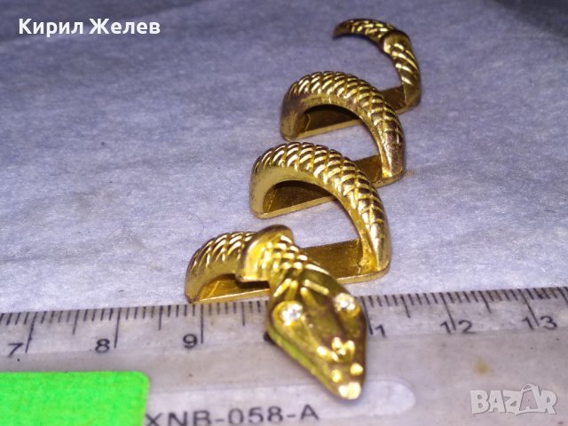 СТАР ЕФЕКТЕН БРОНЗОВ ПОЗЛАТЕН ФИГУРАЛЕН ЗМИЕВИДЕН ВИНТИДЖ АРТ САЛФЕТНИК 30816, снимка 5 - Колекции - 41649099