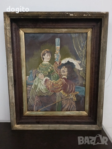 Стар гоблен по Рембранд "Рембранд и Саксия"