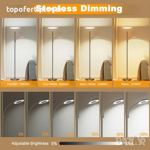 Подова лампа с дистанционно 42W,Гаранция, снимка 5 - Настолни лампи - 53654323