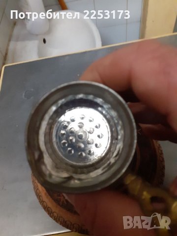 Ново медно джезве върху дървен рисуван поднос, снимка 4 - Декорация за дома - 39255952