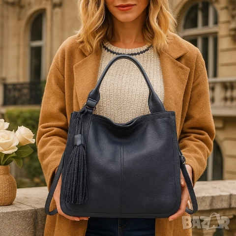 Стилна дамска чанта с голям обем и организация, снимка 6 - Чанти - 51865265