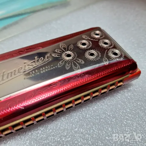Перфектна! Голяма Хармоника "Weltmeister"/Vermona/, Германия, метална, двустранна, 1930-те години, снимка 3 - Антикварни и старинни предмети - 48807486