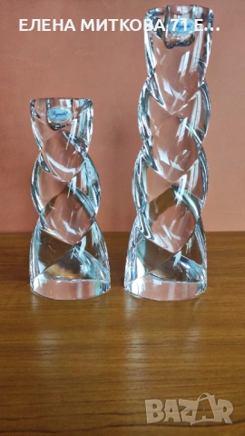 Rogaska Словения два феноменални свещника от оловен кристал