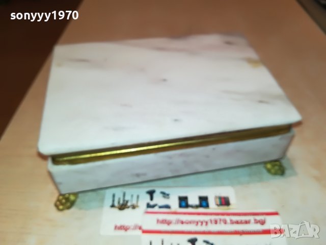 МРАМОРНА КУТИЯ С ОБКОВ 1101231100, снимка 2 - Антикварни и старинни предмети - 39263979