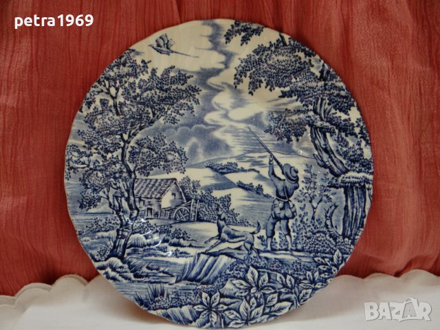 Порцелан на The Hunter by Myott в синьо, снимка 2 - Антикварни и старинни предмети - 41739296