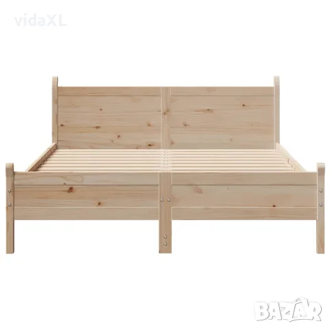 vidaXL Рамка за легло без матрак, 140x190 см, масивна чамова дървесина, снимка 4 - Спални и легла - 56148270