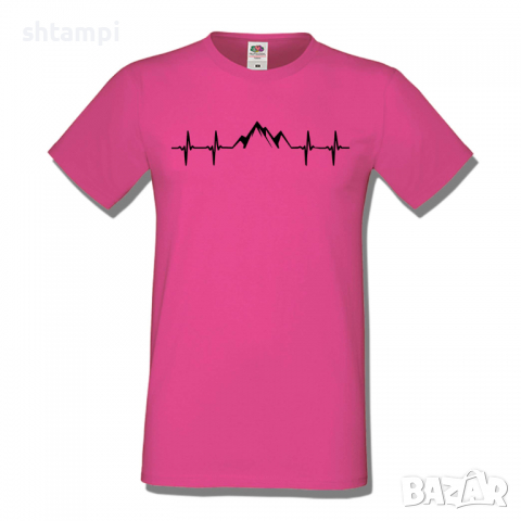 Мъжка тениска Heartbeat Mountain,Къмпинг,Планина,Изненада,Подарък,Поход,Връх,Хижа,, снимка 6 - Тениски - 36351793