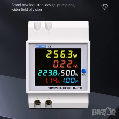 Подотчетен контролен електромер за DIN шина TOMZN 6 в 1 | 100A, снимка 5 - Друга електроника - 43448701