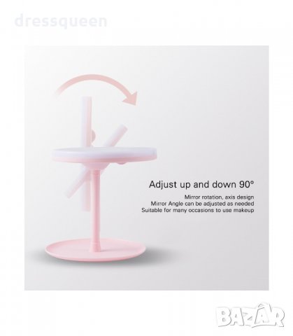 2859 Козметично огледало с лед осветление, светещо в 3 цвята, снимка 6 - Други - 34267862