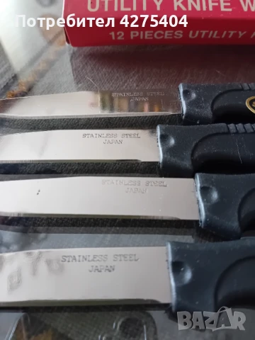12бр Рядък винтидж японски стоманени кухненски ножове от 80-те г, снимка 5 - Прибори за хранене, готвене и сервиране - 50656053