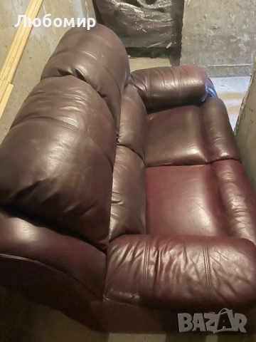 Двойка канапе от естествена кожа, снимка 4 - Дивани и мека мебел - 53506247