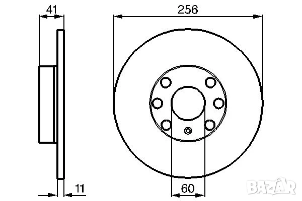 Диск спирачен преден дeсен/ляв за OPEL ASTRA G 1.2 02.98-01.05г.№ O1391P, снимка 3 - Части - 50720733