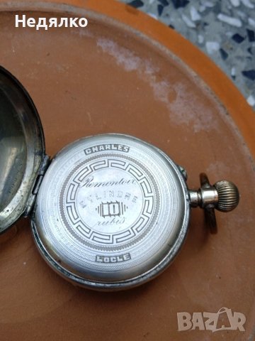 Сребърен джобен часовник Charles Locle, снимка 14 - Антикварни и старинни предмети - 41435026