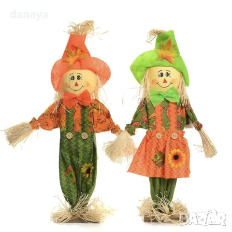 5787 Голяма декоративна фигура Сламено човече, 60 см, снимка 3 - Декорация за дома - 49419182