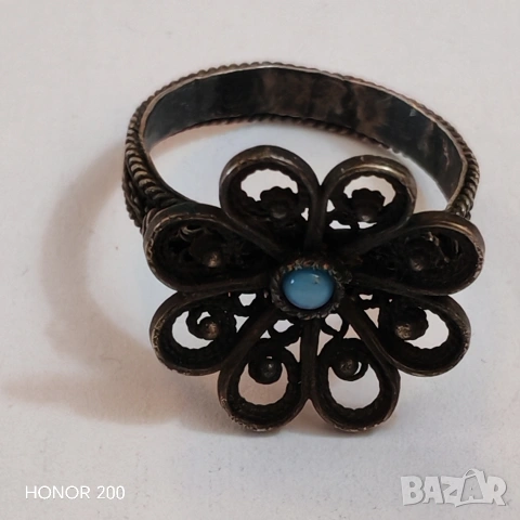 Винтидж сребърен пръстен филигран. , снимка 8 - Пръстени - 53582335