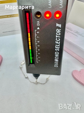 Сребърна гривна с мойсанит (диамант) 0.5 карата, снимка 4 - Гривни - 52059306
