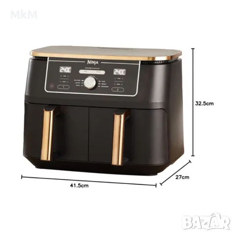 фритюрник с горещ въздух Ninja Foodi MAX Dual Zone , снимка 4 - Фритюрници - 55795783