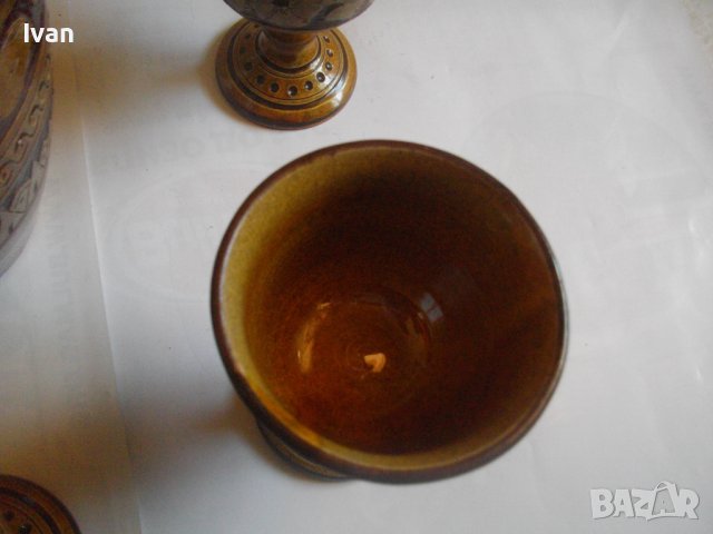 Нов Кипърски Глинен Сервиз За Вино-Ръчно Рисуван-Битов Интериор, снимка 15 - Сервизи - 39726655