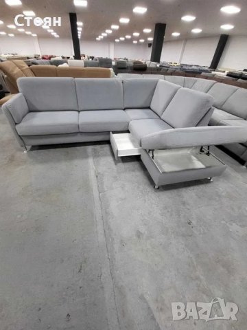 Светло сив ъглов диван от плат с ракла и чекмеджe "LIRIO-S", снимка 8 - Дивани и мека мебел - 39964260