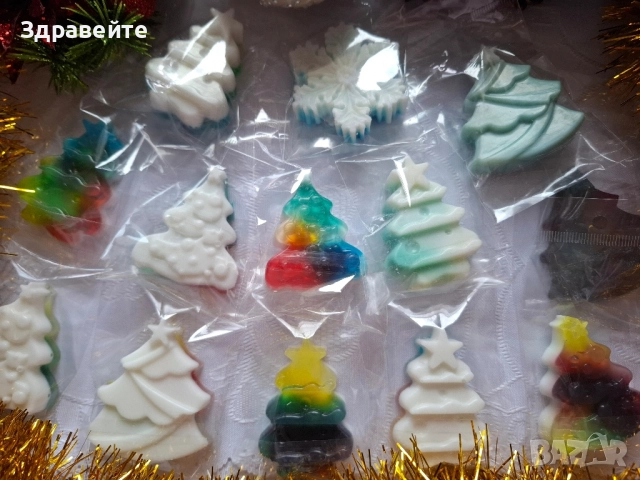 Промо!!! Красиви коледни глицеринови сапунчета, снимка 2 - Декорация за дома - 52539762