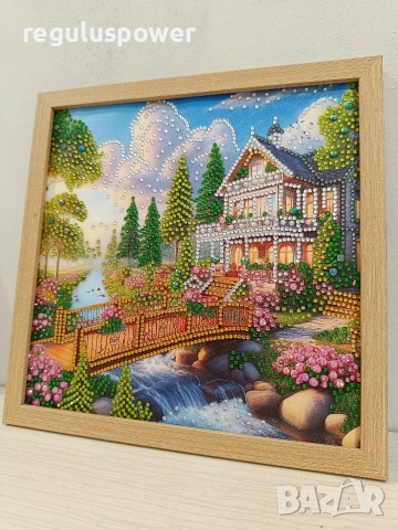 Диамантен гоблен 25 х 25 см. Готов изработен в рамка. , снимка 6 - Гоблени - 53668636