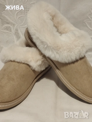 SKECMERS - Дамски пантофи цвят "слонова кост"