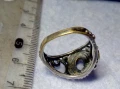 Стар АЖУРЕН РЕТРО АРТ ПОСРЕБРЕН БРОНЗОВ ПРЪСТЕН с ГНЕЗДО За ИНКРУСТИРАНЕ на СКЪПОЦЕНЕН КАМЪК 47674, снимка 3