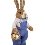 Декоративна великденска фигура Заек, Син гащеризон, 47см, снимка 3