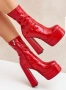 Червени лачени ботуши, снимка 1