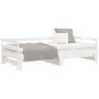 vidaXL Разтегателно дневно легло, без матрак, бяло, 90x200 см, снимка 5