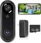 Безжична видео камера - звънец 1080P, 32 GB SD/безплатно 12 месеца облачно съхранение, IP66, снимка 1