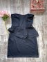 Мини черна тип бюстие  елегантна коктейлна парти рокля пеплум , снимка 1 - Рокли - 37274592