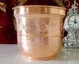 Медна шампаниера,ваза,чиста червена мед,цветя. , снимка 1