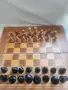шах / табла 48Х48см, бакелит.фигури+пулове/ шах-часовник и малък 34х35х5см, нов с фигури, български, снимка 3