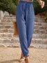 Едноцветен дамски панталон с еластична талия, 5цвята - 023, снимка 11