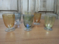 Стъклени чаши чашки цветно стъкло, снимка 1 - Антикварни и старинни предмети - 36212554