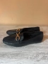 Черни кожени мокасини имитация на крокодилска кожа със златни катарами 38 номер като нови 🖤, снимка 4