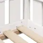 vidaXL Рамка за детско легло къща, бяла, 90x200 см, борово дърво масив, снимка 7
