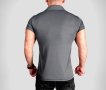 Мъжка спортно елегантна риза с къс ръкав / официална тениска с яка - сива, снимка 3